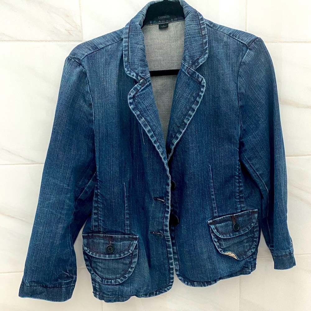 Express denim blazer